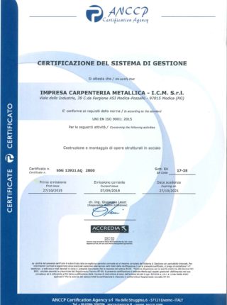 ICM srl Certificato ISO 9001